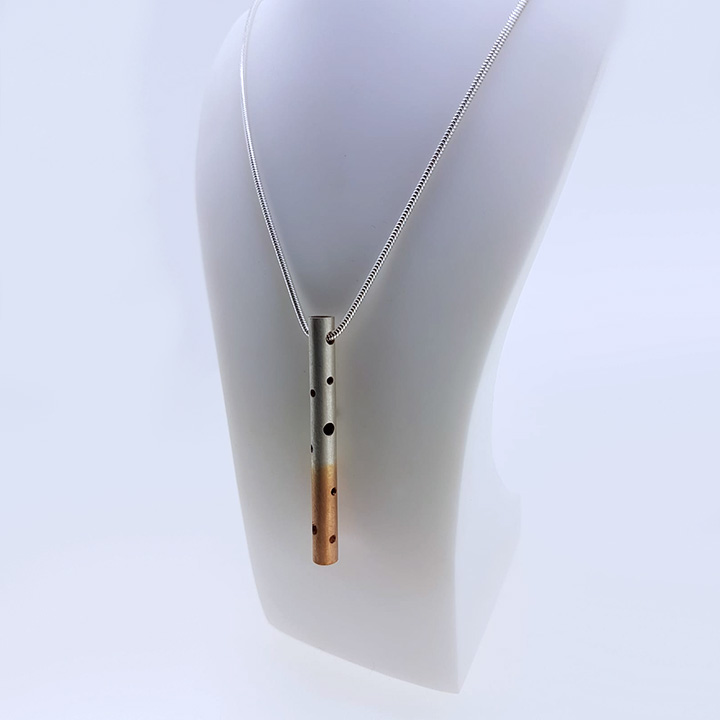 (RLL-P-RP2) Dipped Sterling Silver Crater Pendant